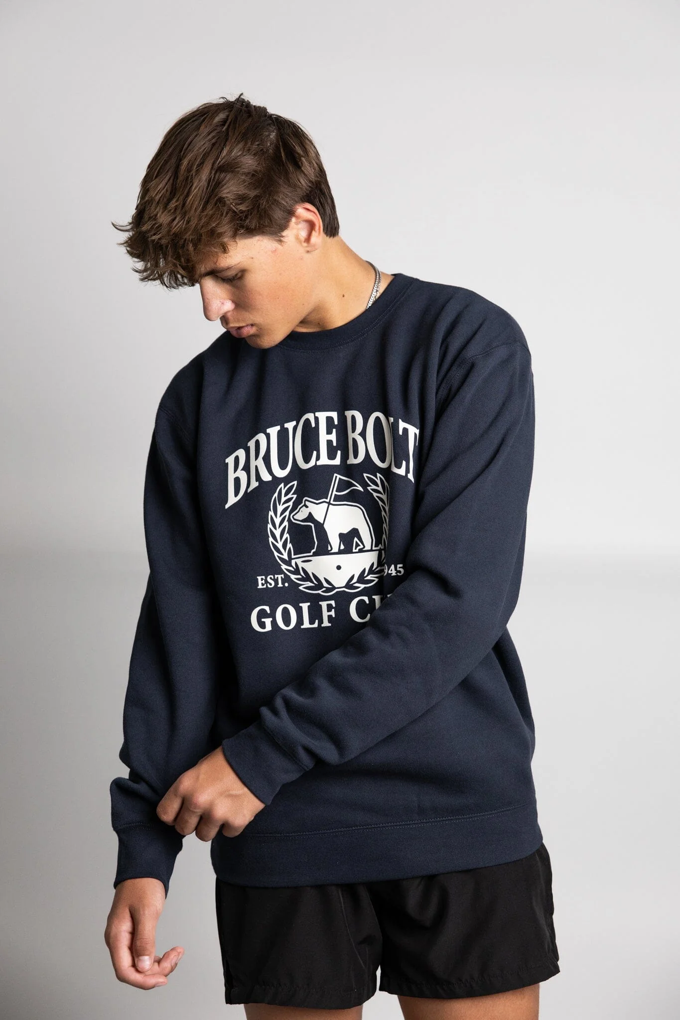 "BRUCE BOLT Golf Club" Crewneck - Navy - Image 4